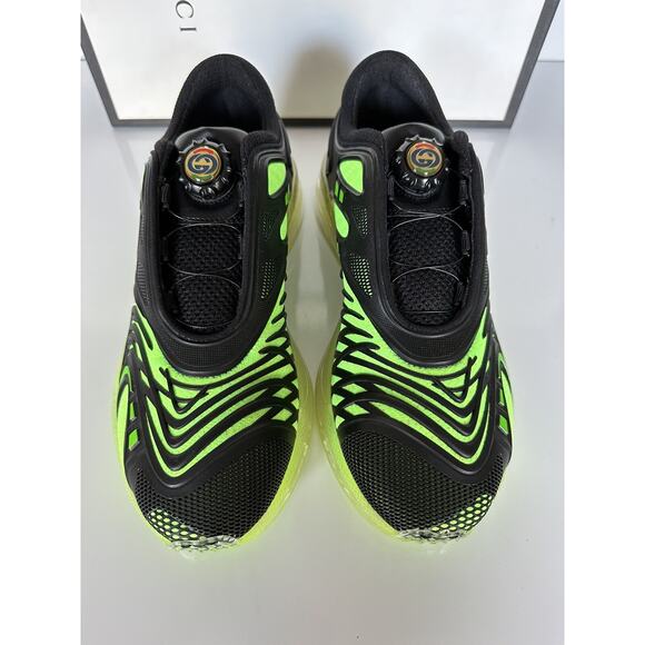 Gucci Ultrapace R Sneakers In Black and Green 8.5 US (Gucci 8) 620337 IT NIB main image 11